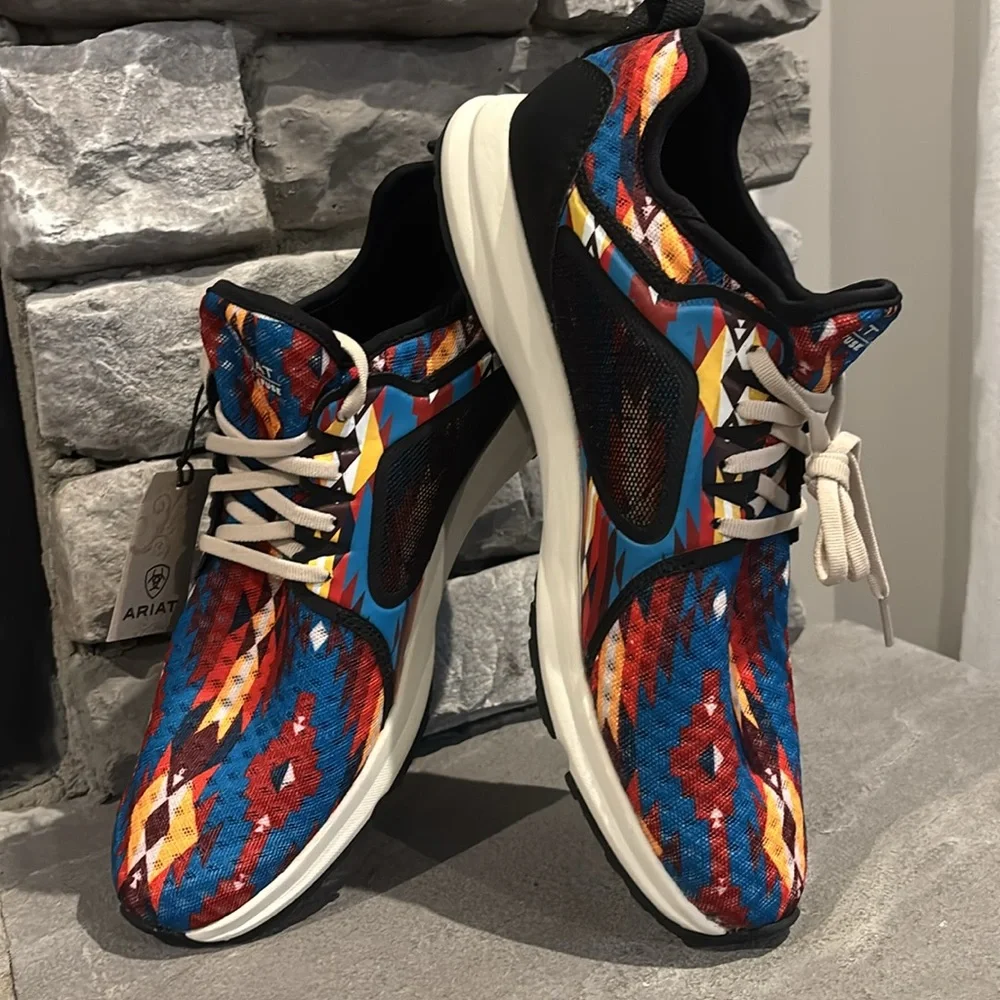 Ariat Fuse Blue Geo Aztec EVA midsole,rubber outsole,flex,mesh & synthetic upper - Picture 12 of 13